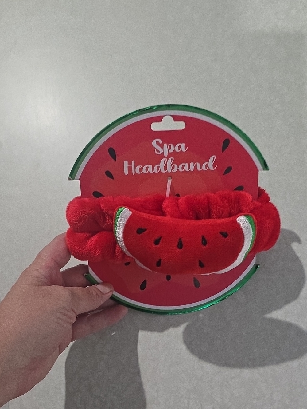 True Beauty Spa Headband - Red Watermelon Plush Womens Accessory New Never Used